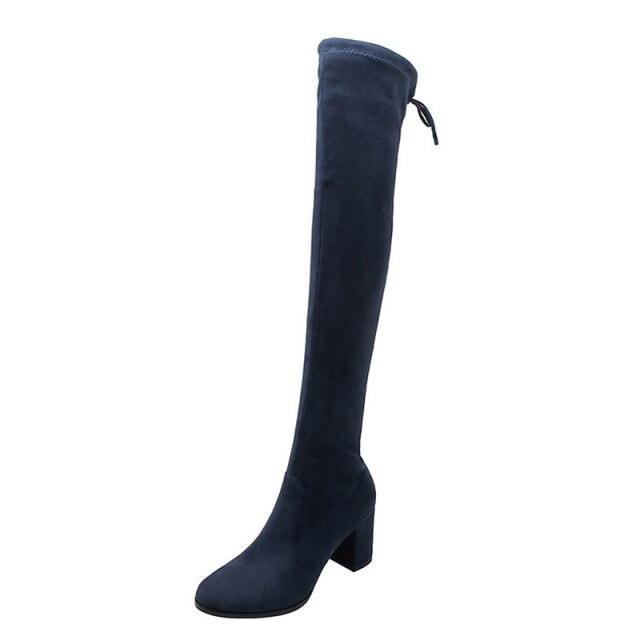 LAKESHI Sexy Thigh High Boots Over-the-knee Boots Women High Boots Long Boots Female Winter Shoes Women Leopard Suede High Heels