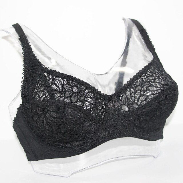 Lager Bosom Lace Perspective Embroidery Floral Wireless Bra