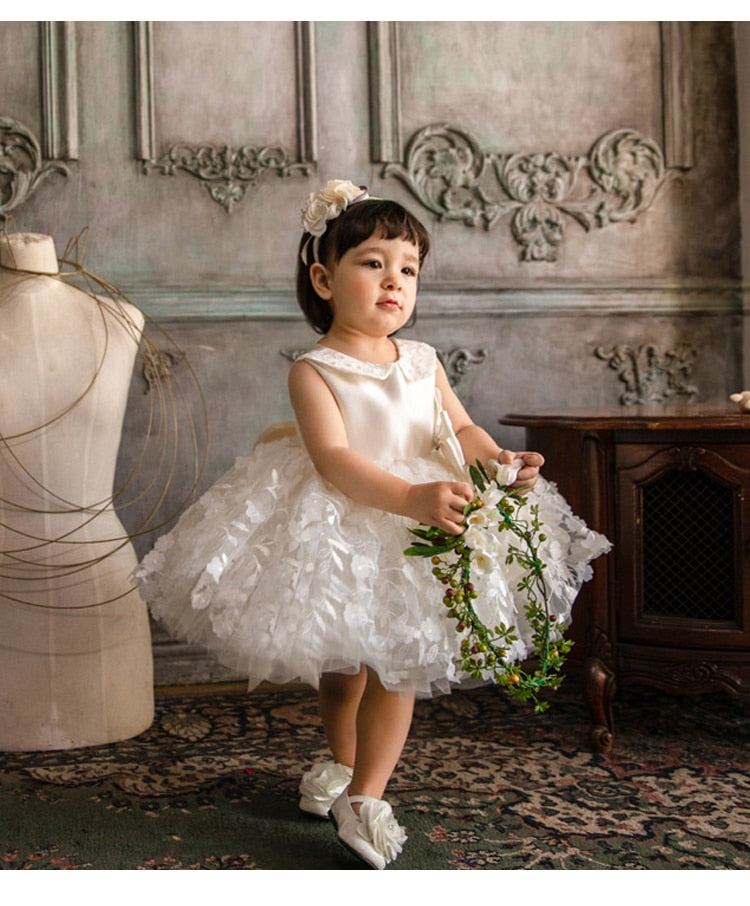 Floral Baptism Dress for Girls