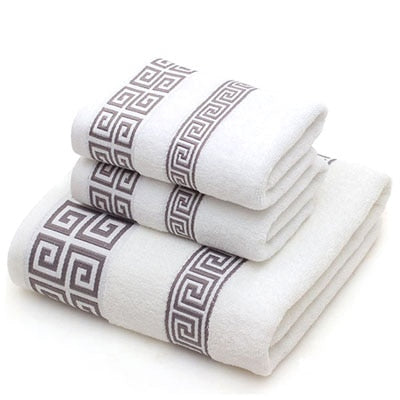 100% Cotton Towel Set Bathroom Geometric Pattern Bath Towel