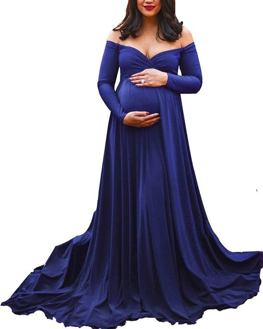 Maternity Off Shoulders Gown for Baby Shower