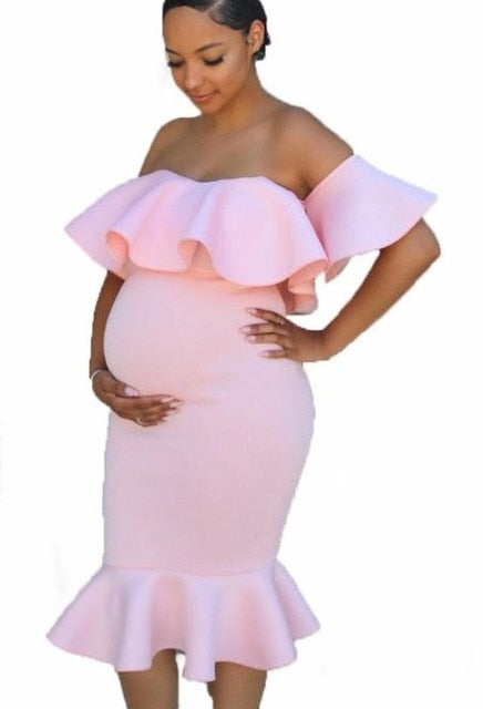 Maternity Off Shoulders Gown for Baby Shower
