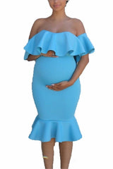 Maternity Off Shoulders Gown for Baby Shower
