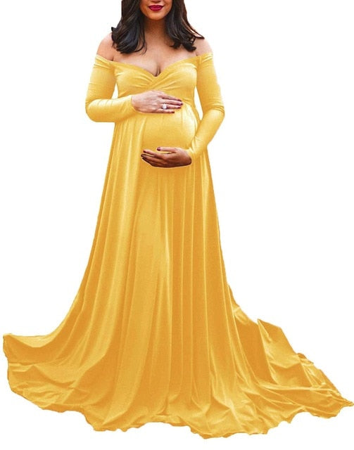 Maternity Off Shoulders Gown for Baby Shower