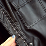 Slim PU Coats Women Faux Leather Elegant Tie Belt Waist Pockets Buttons Coats