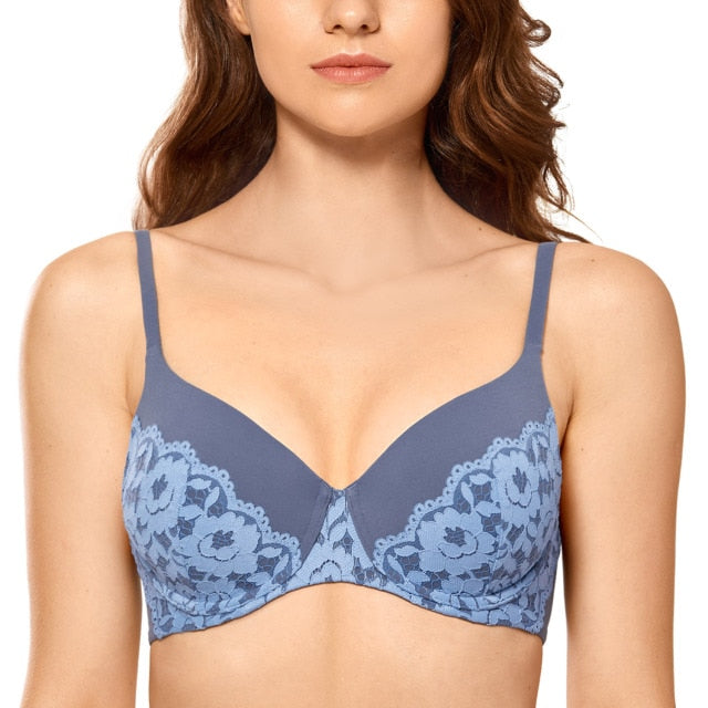 Floral Lace Everyday Lightly Padded Full Coverage Underwire Bra