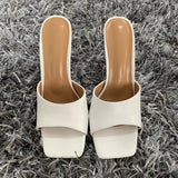 Women Pumps Square Toe Ladies Heel