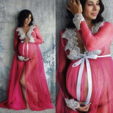 Goocheer Lace V-Neck Hollow out Maternity Dresses