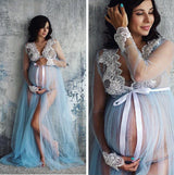Goocheer Lace V-Neck Hollow out Maternity Dresses