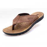 Summer Shoes Men Slippers Genuine Leather