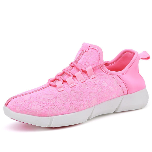 Led Fiber Optic USB Recharge glowing Luminous Sneakers