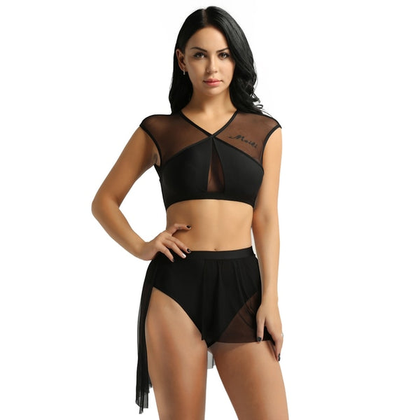 ChicTry Women Asymmetrical Ballet Tutu Dancewear