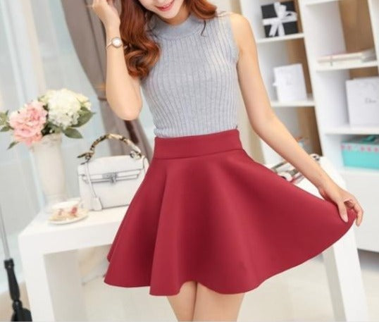 Solid Thick Tutu Skirts High Waist Flared