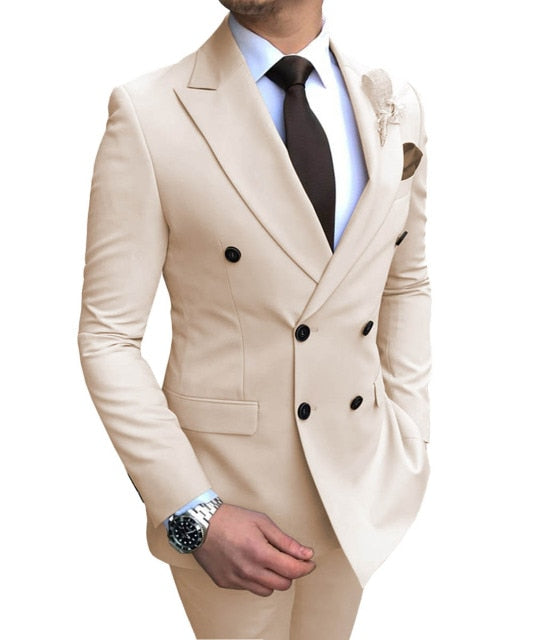 Double Breasted Formal Prom Office Party Suit