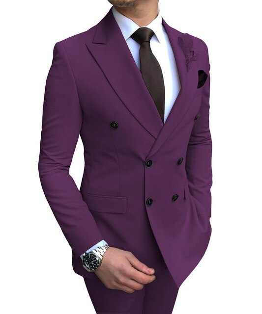 Double Breasted Formal Prom Office Party Suit