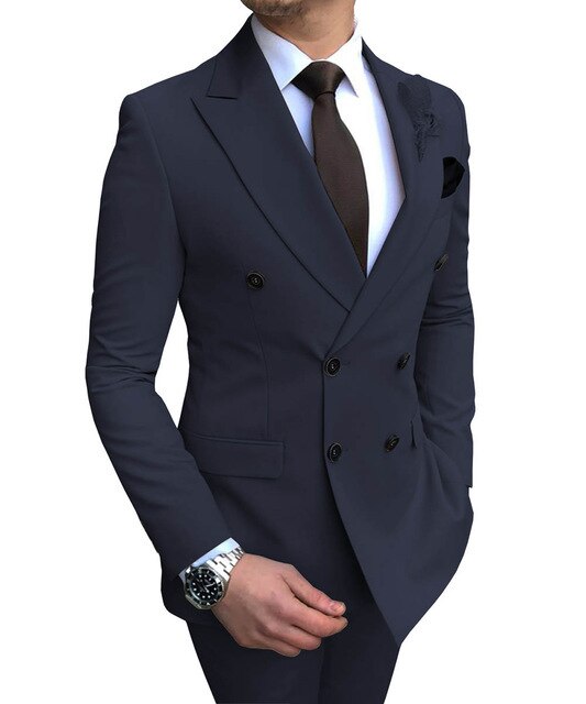 Double Breasted Formal Prom Office Party Suit