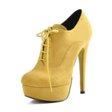 Ankle Boots Lace Up Party Flock