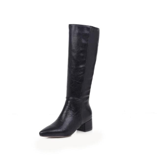 Knee Boots Women Pointed Toe Western Cowboy
