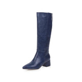 Knee Boots Women Pointed Toe Western Cowboy