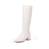Knee Boots Women Pointed Toe Western Cowboy