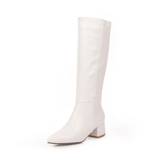 Knee Boots Women Pointed Toe Western Cowboy