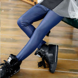 PU Girls Leggings Spring Autumn Leggings For Girl Children Leather Skinny Pants Kids Leggins Teenager Trousers 8 10 12 Years