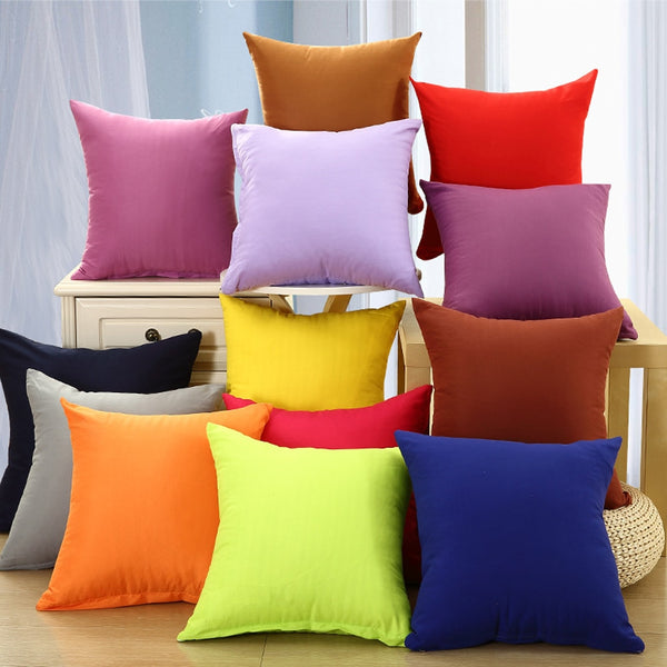 YWZN Solid Candy Color Pillowcases