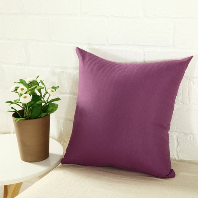 YWZN Solid Candy Color Pillowcases