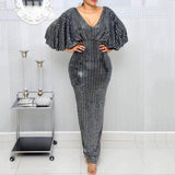 Luxury Gray Party Women Long Pencil Dresses
