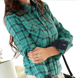 Slim Flannel Plaid Casual Shirt