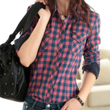 Slim Flannel Plaid Casual Shirt
