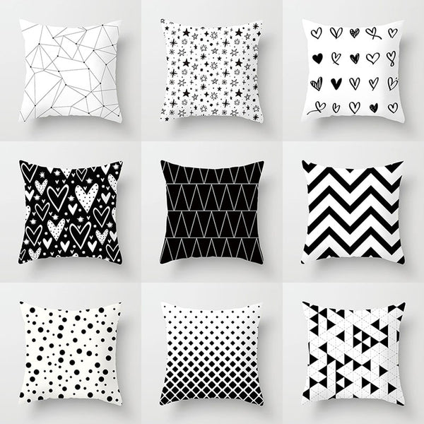 YWZN Black and White Geometric Pillowcases