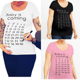 Baby Is Coming Calendar Maternity T-shirt Clothing Pregnant