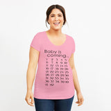 Baby Is Coming Calendar Maternity T-shirt Clothing Pregnant