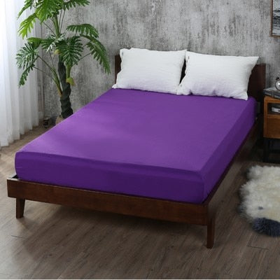 Soft Fitted sheet With Elastic Band solid Bed Sheet Cover