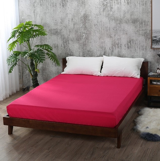 Soft Fitted sheet With Elastic Band solid Bed Sheet Cover