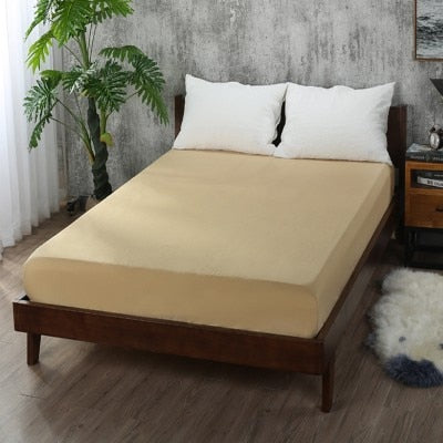 Soft Fitted sheet With Elastic Band solid Bed Sheet Cover