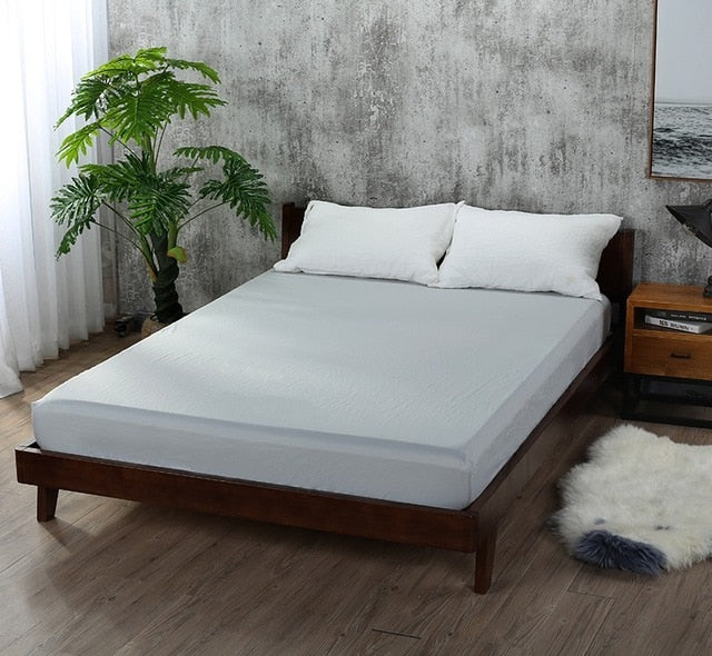Soft Fitted sheet With Elastic Band solid Bed Sheet Cover