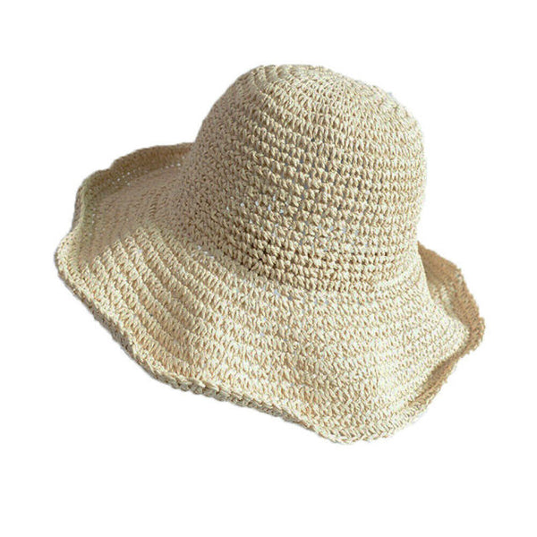 Floppy Panama Straw Dome Bucket Summer Hat