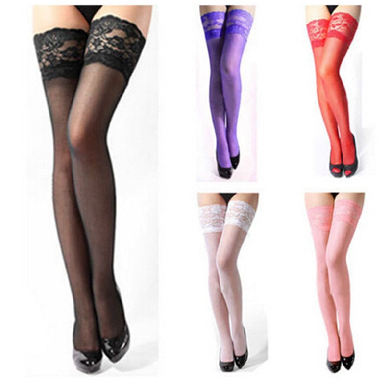 Mesh Sheer Lace Stay Up Thigh Stockings