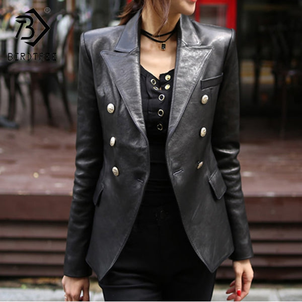 2021 New Fashion Women Spring  Autumn Black Faux Leather Jackets