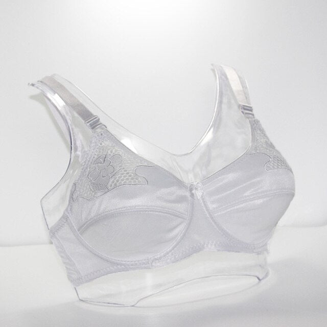Hollow embroidery Support Underwired Floral Bra