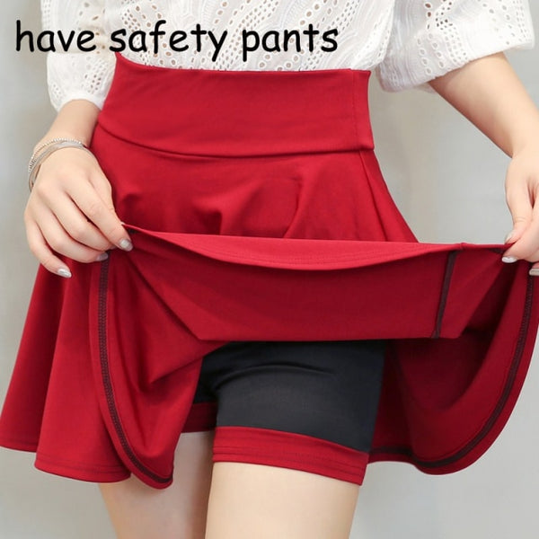A Line Sun High Waist Pleated Skirt Female