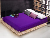Solid Bed Sheet Fitted Sheet With Elastic Band Plain Bedding King Queen Size Bed