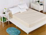 Solid Bed Sheet Fitted Sheet With Elastic Band Plain Bedding King Queen Size Bed