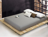 Solid Bed Sheet Fitted Sheet With Elastic Band Plain Bedding King Queen Size Bed