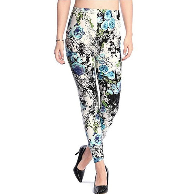 Floral Patterned Print Leggings