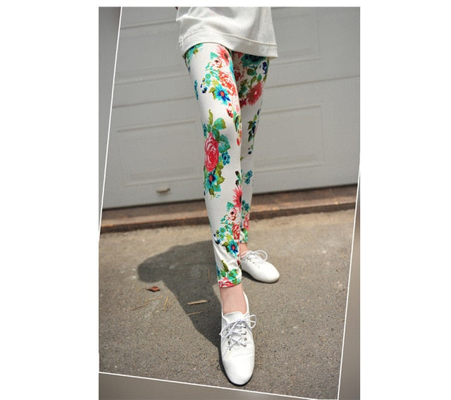 Floral Patterned Print Leggings