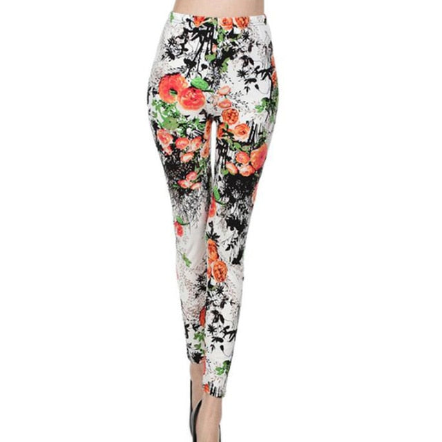 Floral Patterned Print Leggings