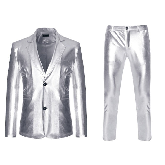 Shiny Gold 2 Pieces Party Suits